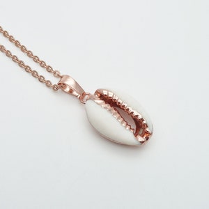 Cowrie necklace White Shell rose gold plated necklace