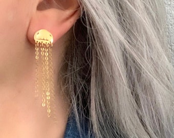 Gold Jellyfish Earrings 18k gold plated on stainless steel