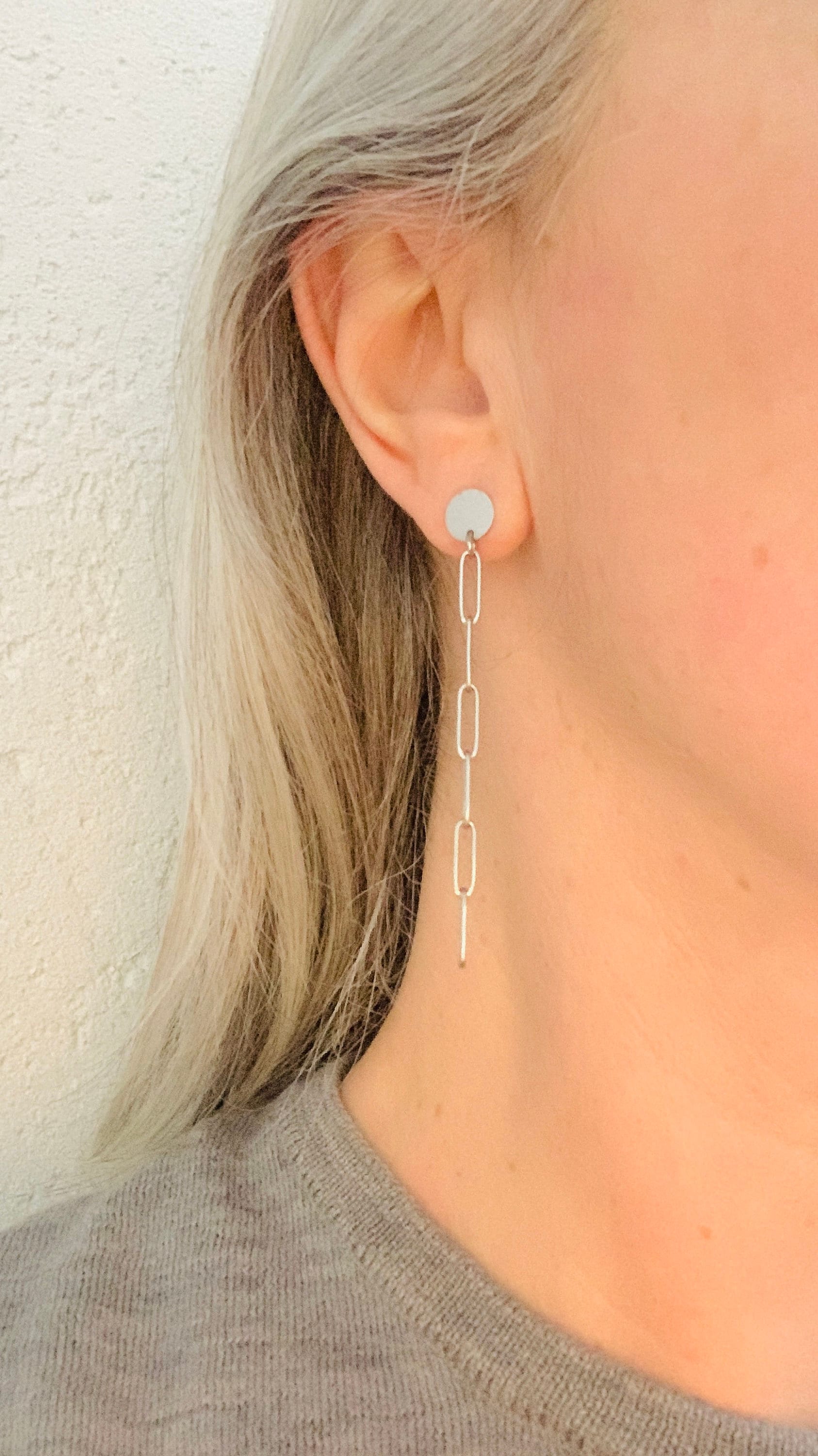 Silver Paperclip Earrings