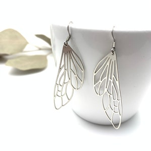 Silberne Ohrringe *+Big Wings+* aus Edelstahl