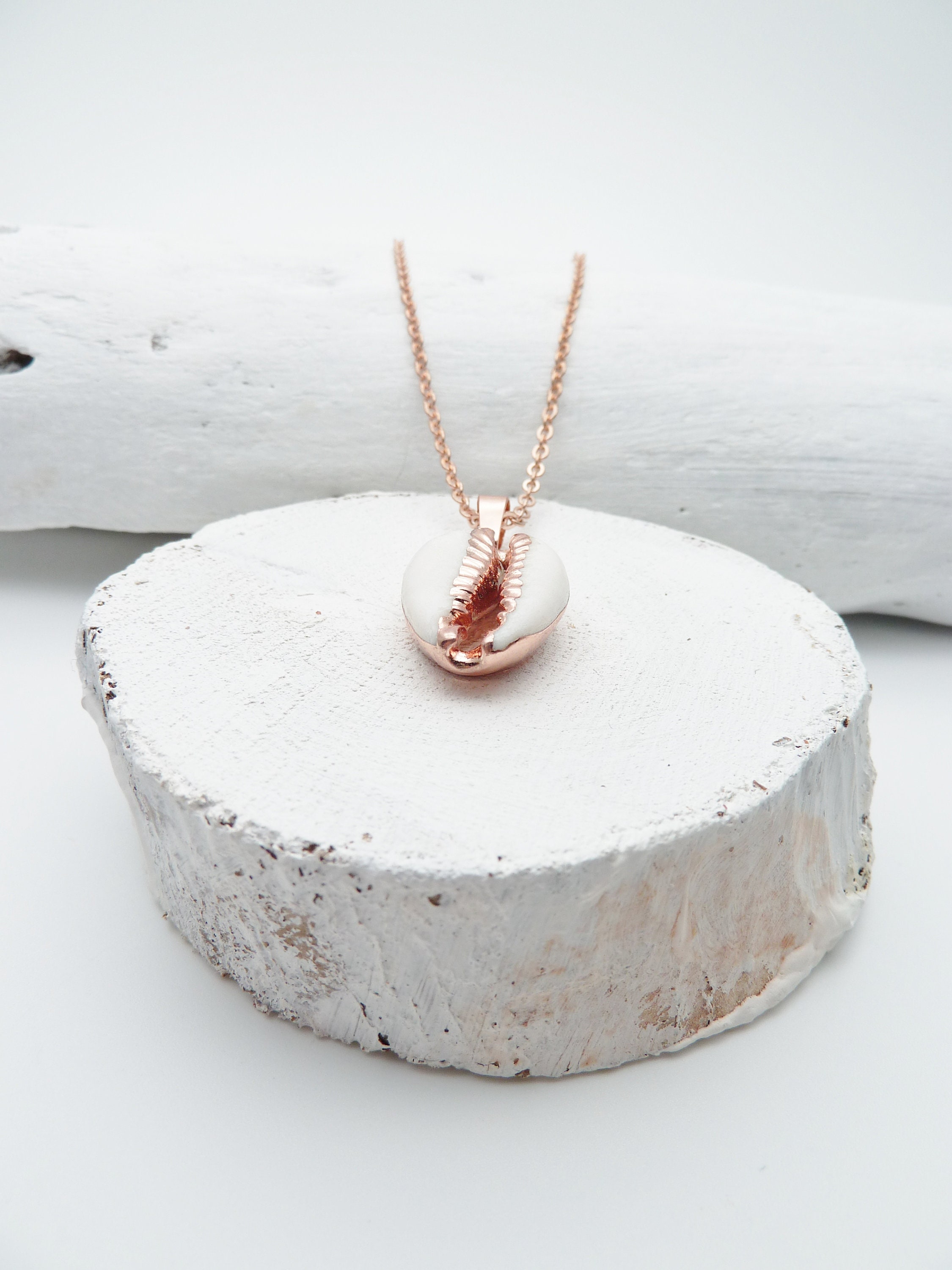 Cowrie necklace White Shell rose gold plated necklace