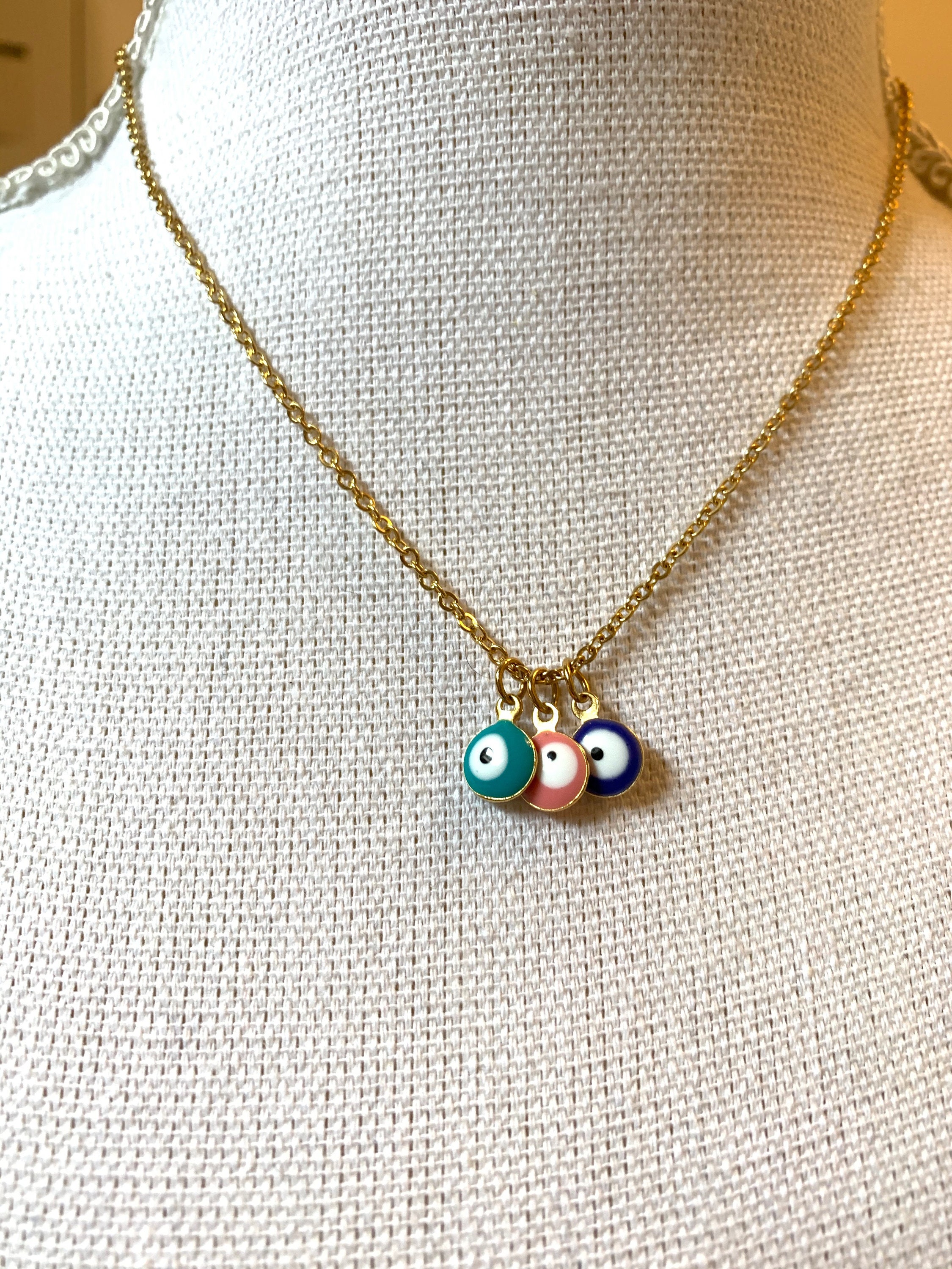 men's evil eye necklace gold