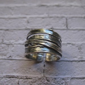 Handmade Ring-Oxidized Sterling Silver Ring-Modern Ring
