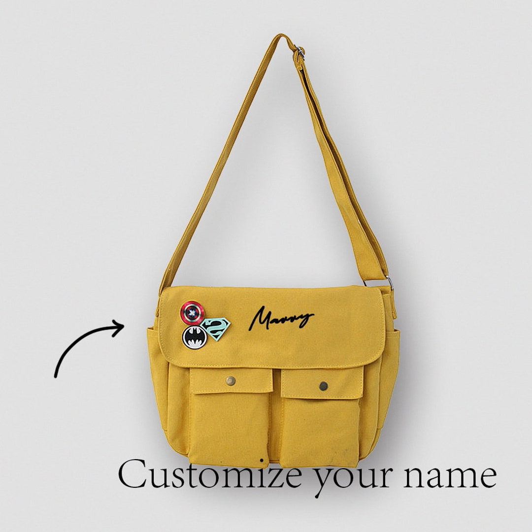 Personalized Canvas Shoulder Bag,crossbody Bag,school Bag Shoulder Bag