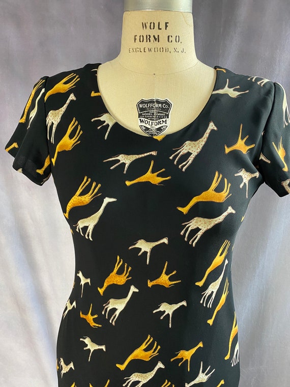 Vintage Jessica Howard Dress; 90s Giraffe Print D… - image 3