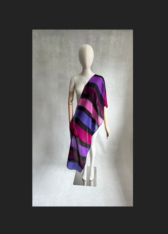 Vintage ECHO Scarf, Wool Scarf, Multi-colored Wid… - image 1