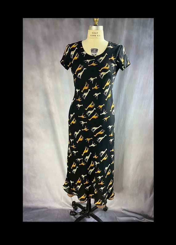 Vintage 90s Jessica Howard Giraffe Print Dress - Size 8