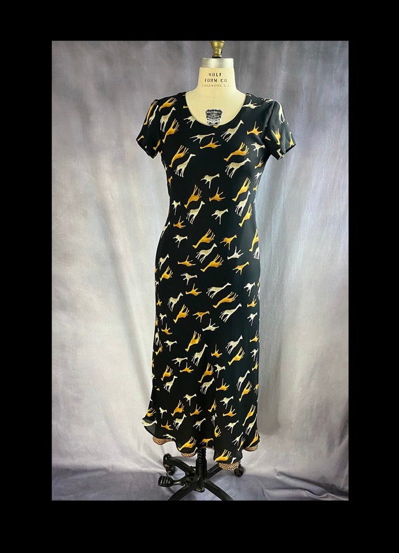 Vintage Jessica Howard Dress; 90s Giraffe Print D… - image 1