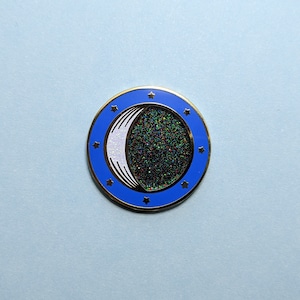 Golden Crescent Moon Enamel Pin - Limited Edition