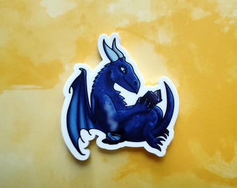 Book Dragon Vinyl Sticker