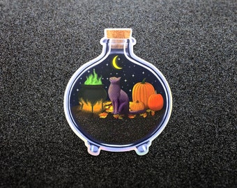 Moon Cat in a Bottle