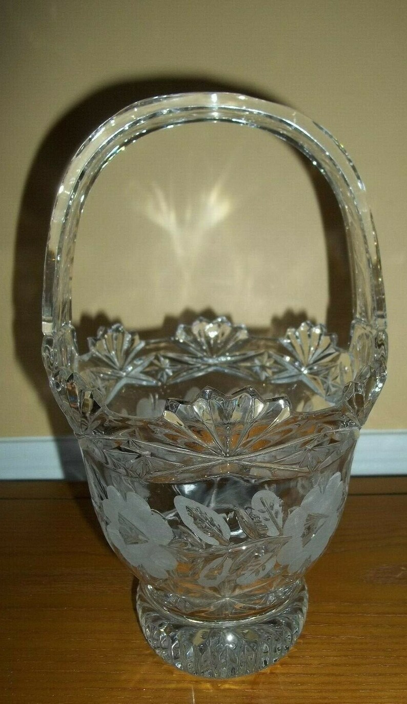 IMPERIAL Crystal BASKET Candy Dish / Imperial Lead Crystal Etsy