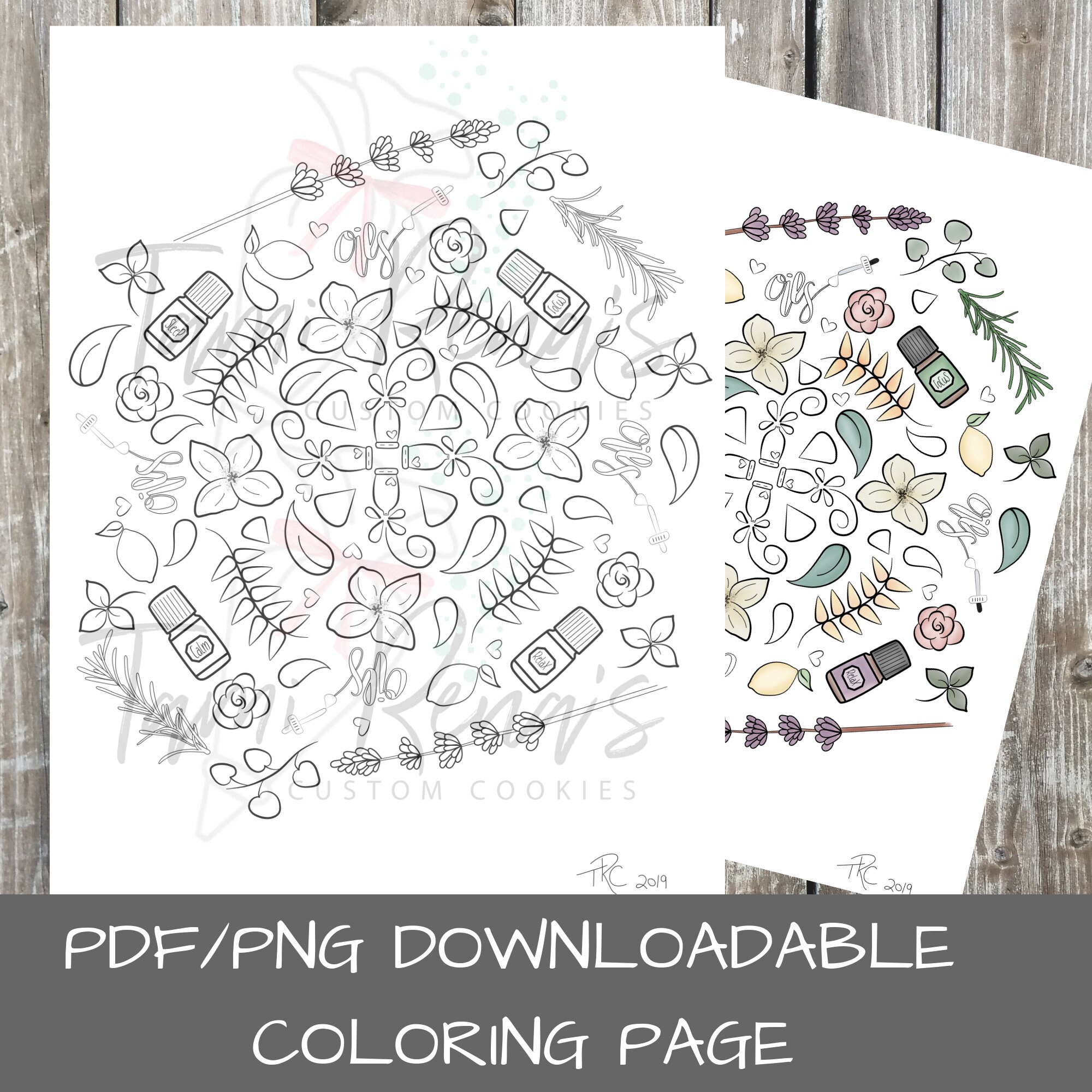 Essential Oils Downloadable Coloring Page in PDF and PNG Files | Etsy