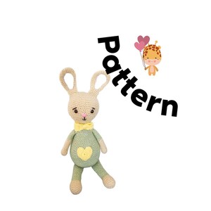 PATTERN: Spread The Love Bunny, bunny amigurumi, rabbit amigurumi crochet rabbit pattern