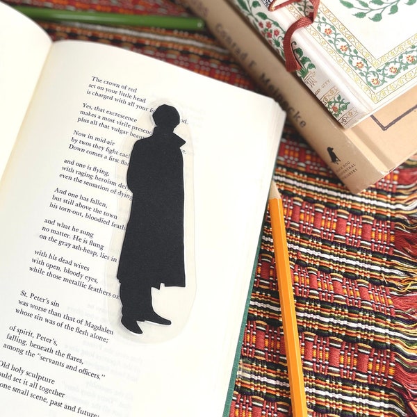 Sherlock Holmes Lesezeichen - Scherenschnitt Silhouette, Geschenk für Leser, Geschenk für ihn, Sherlock Holmes Geschenk, Britische Literatur Geschenk