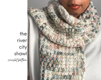 the river city shawl | crochet pattern