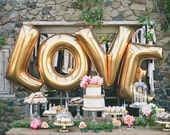 Love Balloons / 40 Inch Giant Jumbo Letter Balloons / Wedding / Birthday Party / Baby / Bridal Shower  / Gold / Silver / Mylar Foil