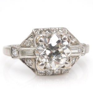 Art Deco 1.75 ct Old European Cut Diamond and Platinum Ring