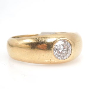 Gypsy/Flush Set Half Carat Diamond in Wide 14K Gold Men&#39;s Band
