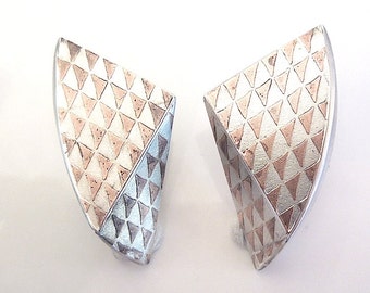 Artist Made Pyramid Earrings in Sterling Silver