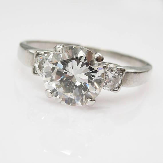 1.45 ct Diamond in Vintage Platinum Mounting with… - image 2