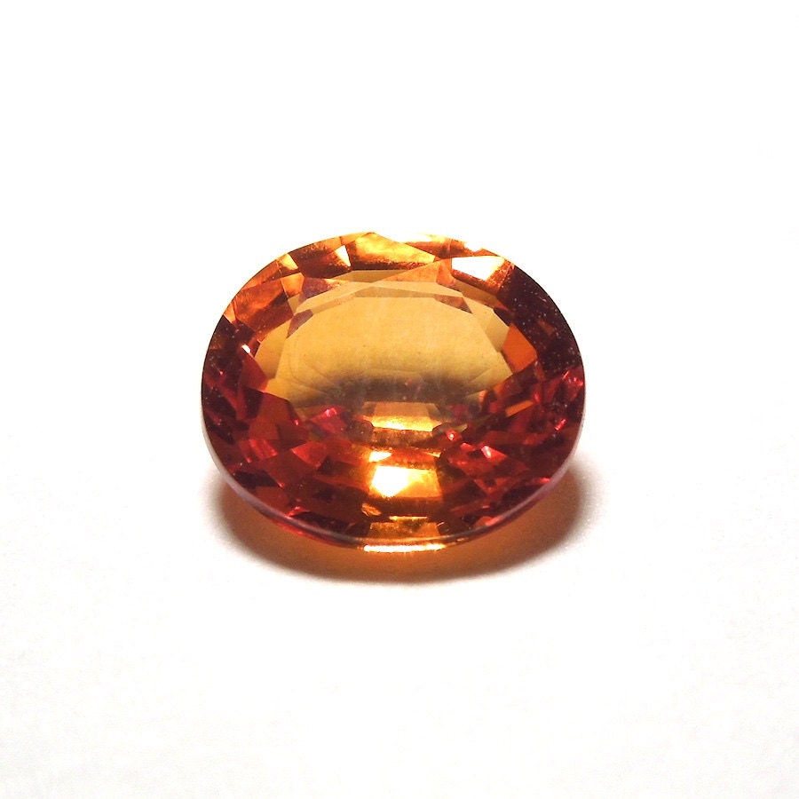1.3 カラットのリッチオレンジオーバルカットサファイア - Etsy 日本