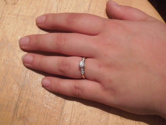 Three Quarter Carat Old Mine Cut Diamond in Vintage Yellow Gold
