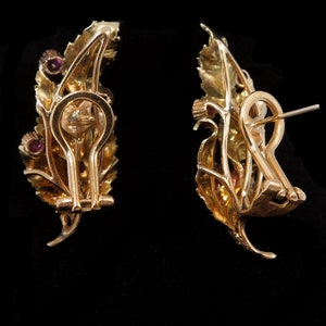 Buccellati 18K Yellow Gold and Ruby Earrings image 3