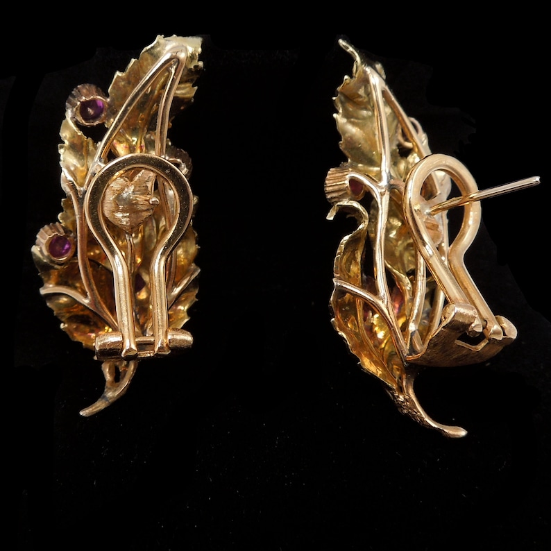 Buccellati 18K Yellow Gold and Ruby Earrings image 3