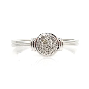 Petite Round Diamond and Gold Cluster Ring