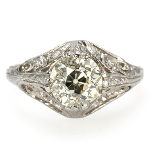 Art Deco 1.18 Carat Old European Cut Diamond & Platinum Engagement Ring
