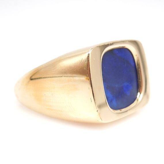 Large 18K and Lapis Lazuli Men's Ring