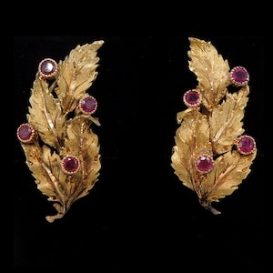 Buccellati 18K Yellow Gold and Ruby Earrings image 1