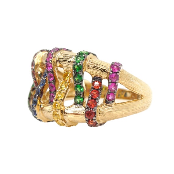 Multicolored Sapphire, Ruby, and Chrome Diopside … - image 2