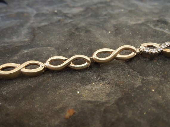 14K Yellow Gold and Diamond Swirl Link Bracelet - image 3