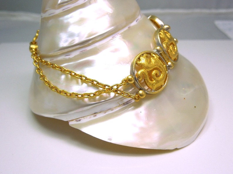 Vintage 22K Yellow Gold Dragon Bracelet Etsy