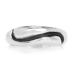 Estate Sterling Silver Carved Wave Band