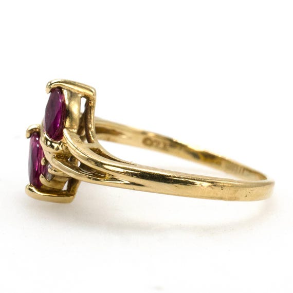 Vintage Double Marquise Ruby Ring with Accent Dia… - image 3