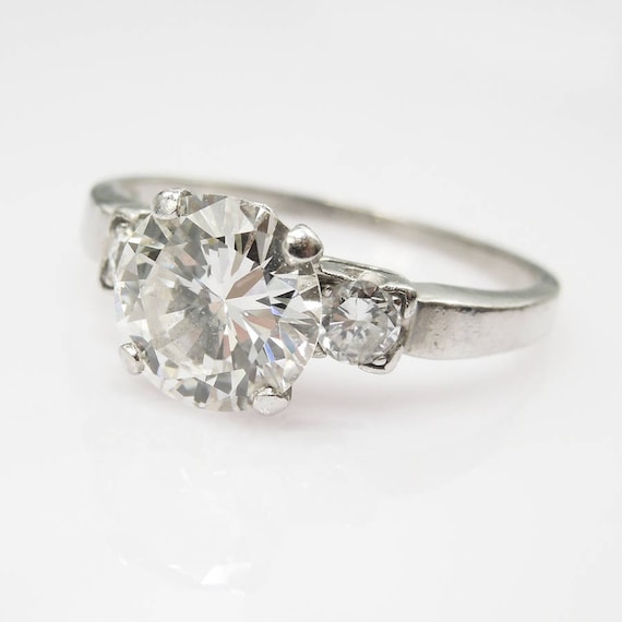 1.45 ct Diamond in Vintage Platinum Mounting with… - image 1