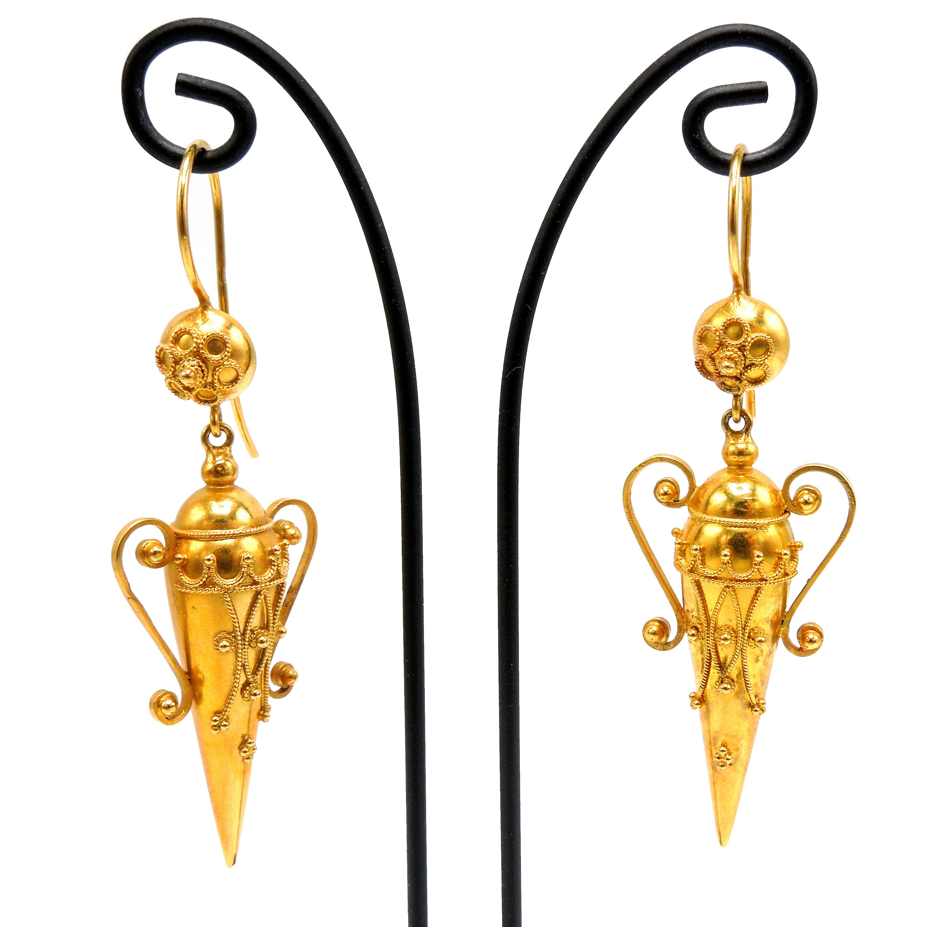 Orecchini Pendenti In Stile Vittoriano: Acrilico Marrone E Cristalli, Oro Antico, 80 Mm - 2