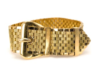 18K Gelbgold Schnalle Stil Retro Armband