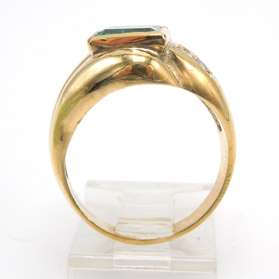 18K Yellow Gold 1.67ct Emerald Cut Emerald & Diam… - image 5