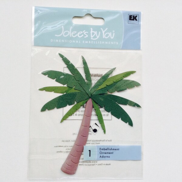 New - RARE Scrapbooking Dimensional Sticker By Jolee's Boutique Hawaiian Palm Tree