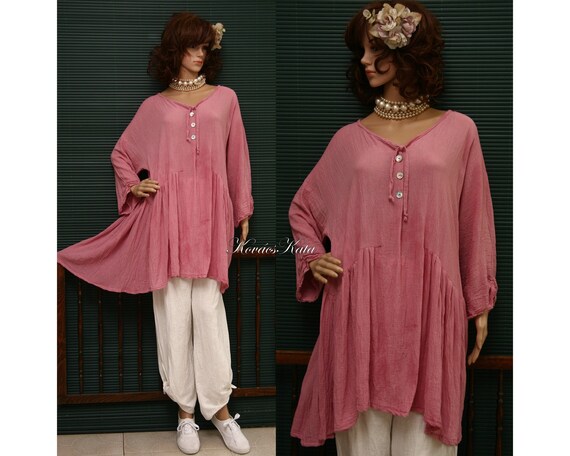 gauze tunic plus size