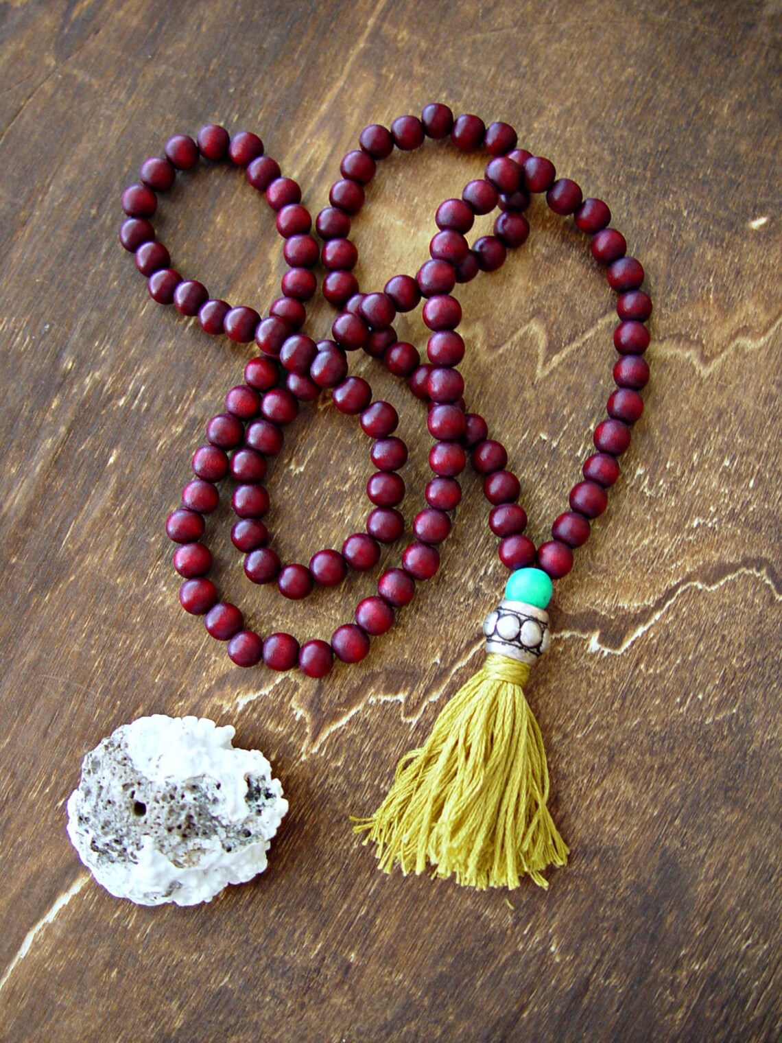 Yoga Mala Necklace Yoga Tassel Necklace 108 beads Mala Etsy