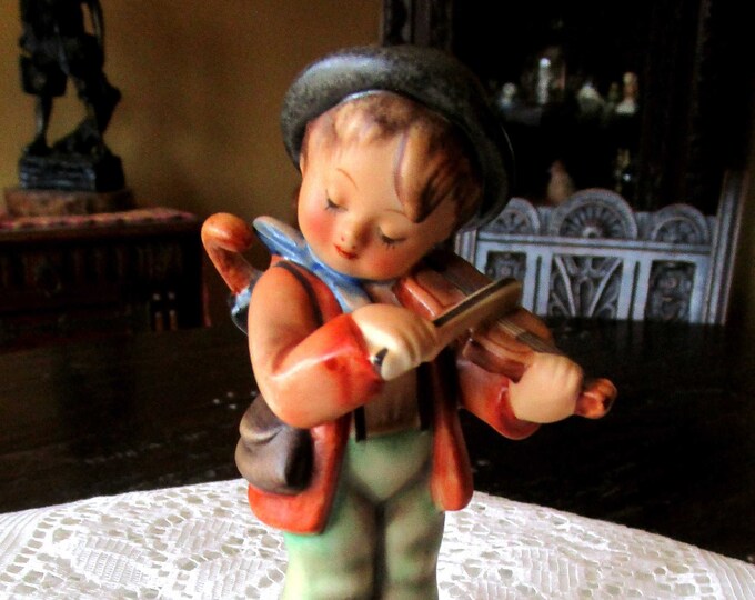 Hummel Figurine, Little Fiddler, Old Mark, Full Bee, Porcelain