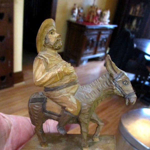 Don Quixote, Sancho Panza, Spanish Carving, Folk Art, Hand Carvings, Ouro, Vintage Carvings, Carved People, Folk Art Carving, Spanish Decor
