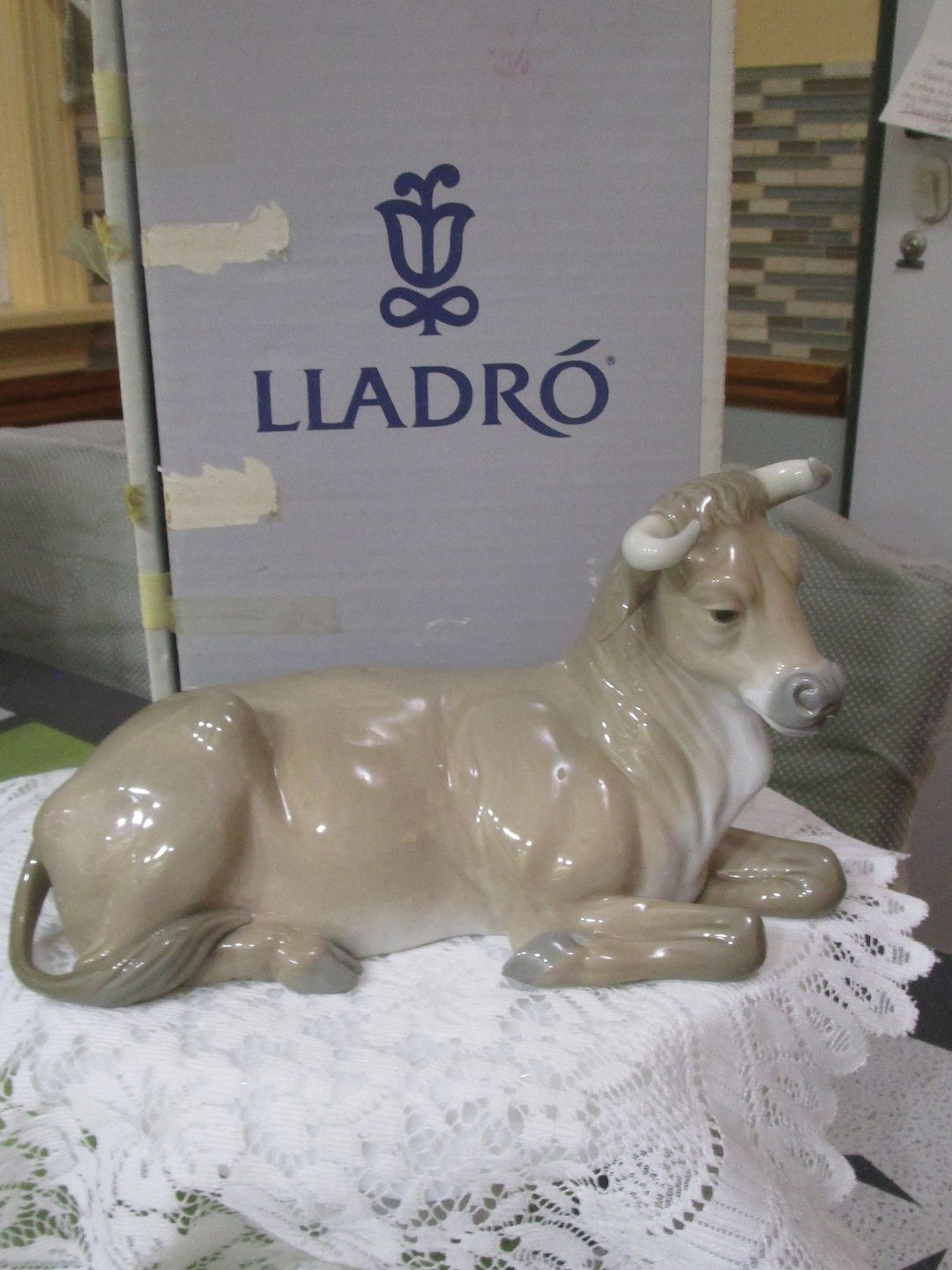 LARGE, Lladro Cow, Nativity Cow, Lladro Nativity, Cow Figurine, Cow