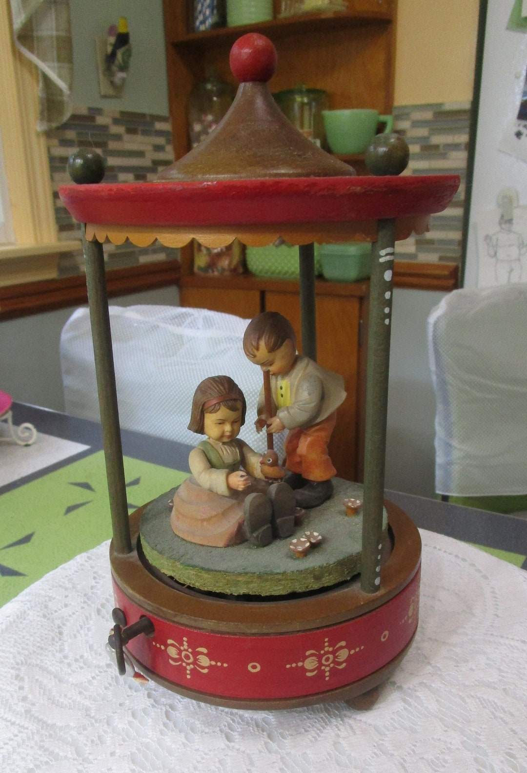 Anri, Music Box, Love Story, Anri Carving, Anri Music Box, Wooden Music