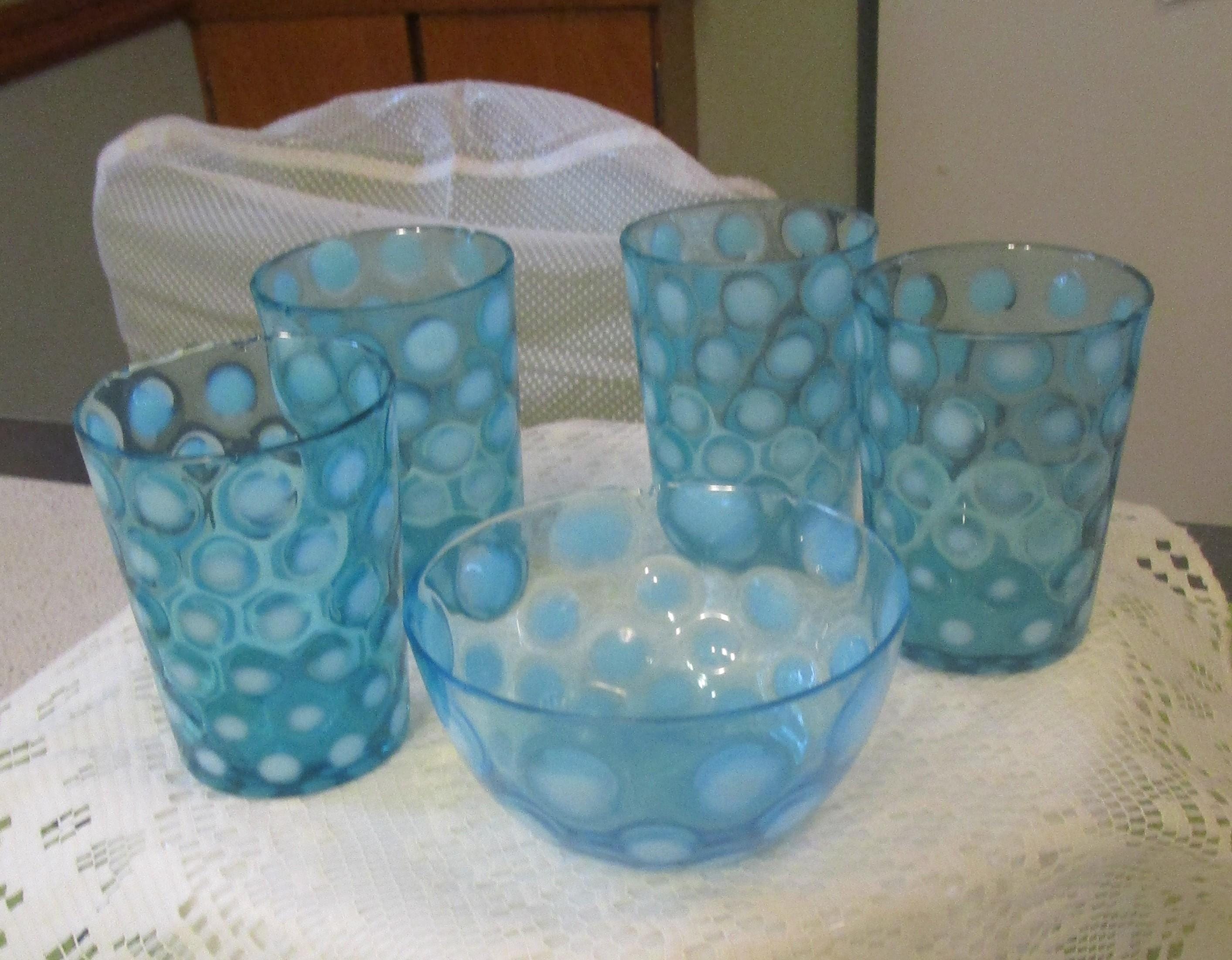 Fenton Glass Coin Dot Blue - Etsy